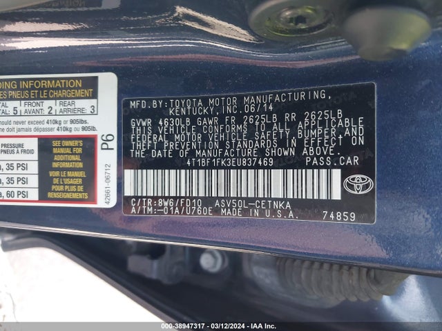 Toyota CAMRY LE 2014 4T1BF1FK3EU837469 Image 9