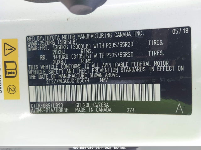 Lexus RX 350 2018 2T2ZZMCAXJC105074 Image 9