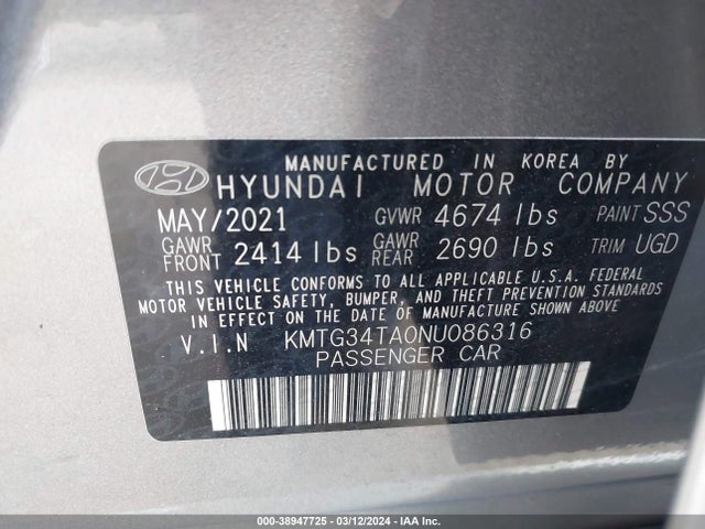 Genesis G70 2.0t Rwd 2022 KMTG34TA0NU086316 Image 9