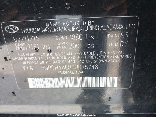 Hyundai Elantra Value Edition 2016 5NPDH4AE8GH675748 Image 9