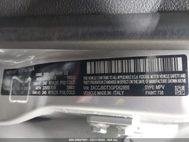 ZACCJBDT3GPD62855 Jeep Renegade Limited