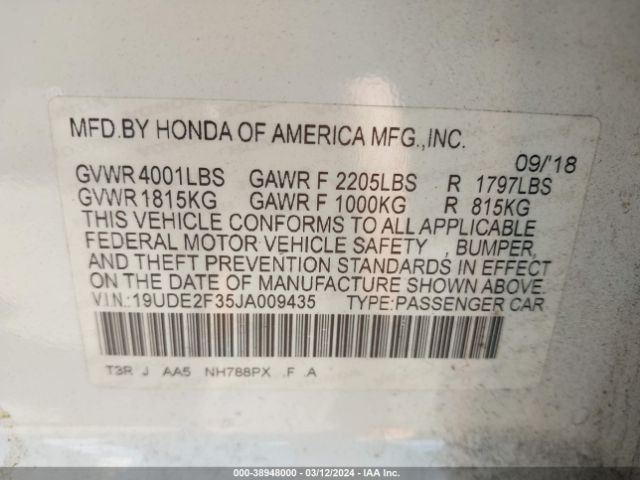 19UDE2F35JA009435 Acura Ilx Acurawatch Plus Package