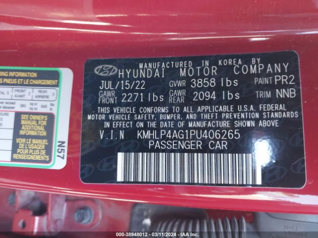 KMHLP4AG1PU406265 Hyundai Elantra Limited