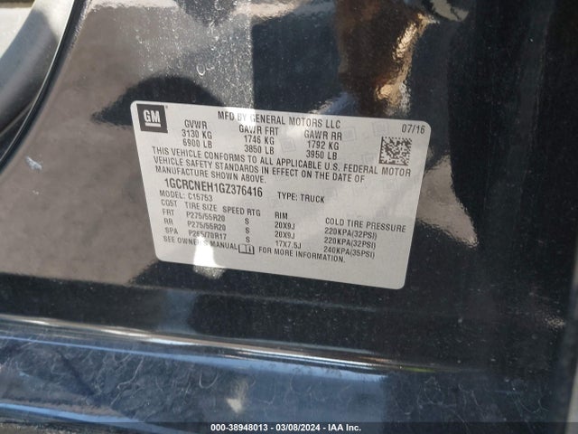 Chevrolet Silverado 1500 Wt 2016 1GCRCNEH1GZ376416 Image 9