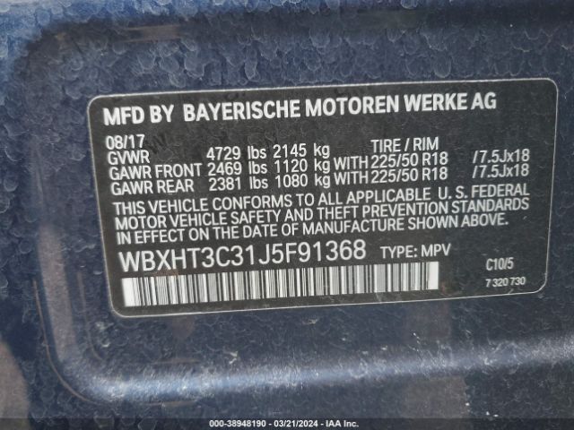 WBXHT3C31J5F91368 BMW X1 Xdrive28i