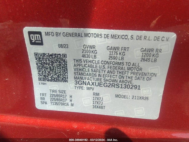 Chevrolet Equinox Awd Lt 2024 3GNAXUEG2RS130291 Image 9