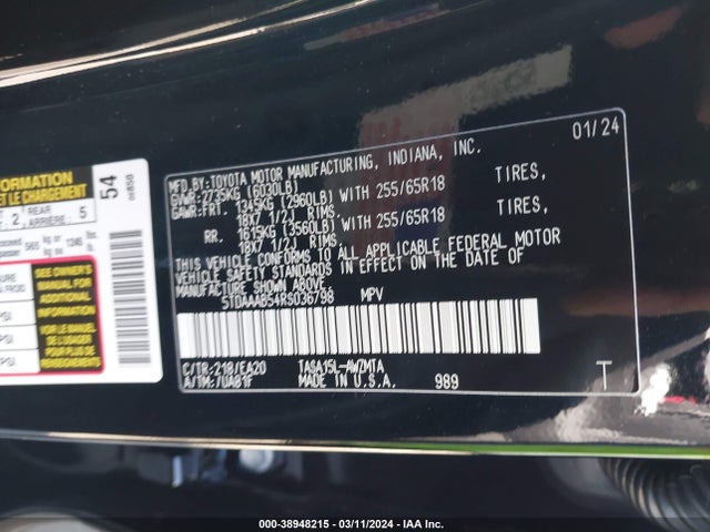 Toyota Grand Highlander Xle 2024 5TDAAAB54RS036798 Image 9