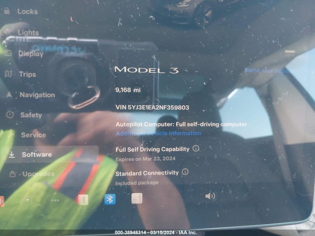 Tesla Model 3 Rear-wheel Drive 2022 5YJ3E1EA2NF359803 Image 7