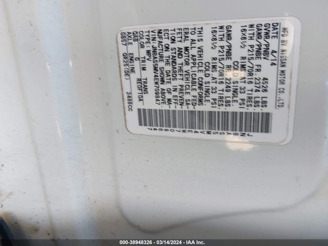 Nissan Rogue Select S 2014 JN8AS5MV4EW709847 Image 9