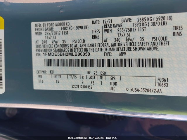 Ford Bronco Big Bend 2021 1FMDE5BH2MLB06050 Image 9