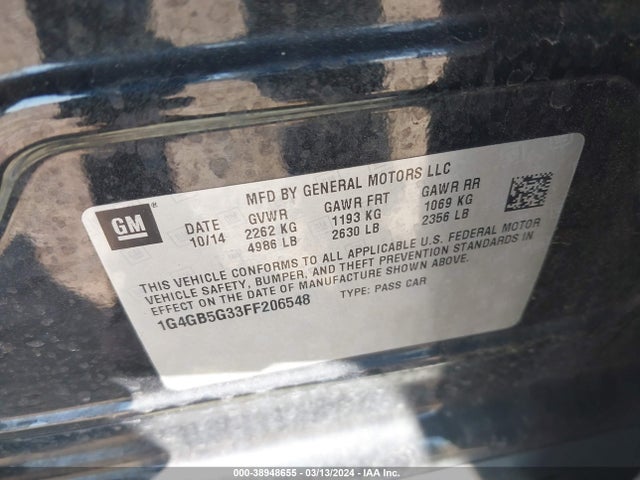 Buick Lacrosse 2015 1G4GB5G33FF206548 Image 9