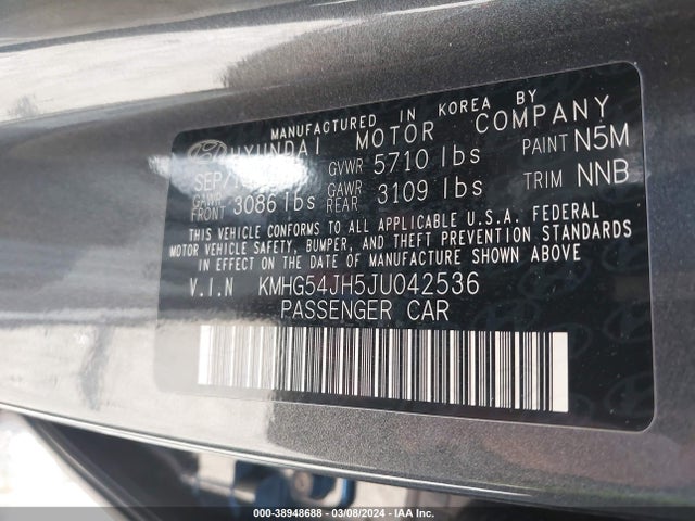 Genesis G90 5.0 Ultimate 2018 KMHG54JH5JU042536 Image 9