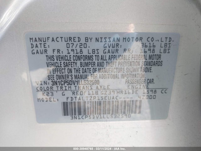 Nissan Kicks Sr Xtronic Cvt 2020 3N1CP5DV1LL532590 Image 9