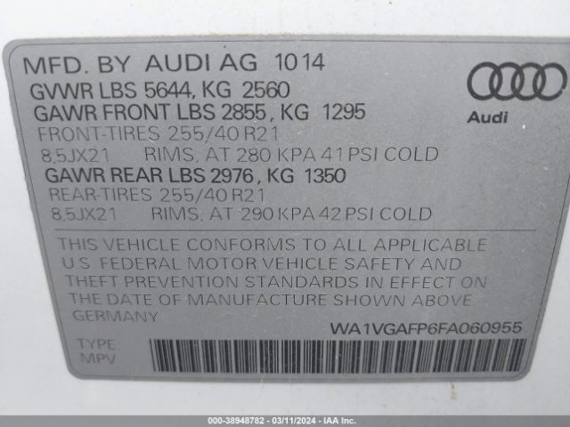 WA1VGAFP6FA060955 Audi Sq5 3.0t Premium Plus