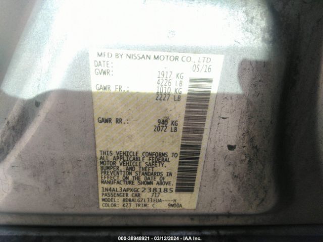 1N4AL3APXGC238185 Nissan Altima 2.5 S