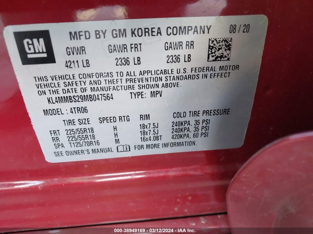 KL4MMBS29MB047564 Buick Encore Gx Fwd Preferred