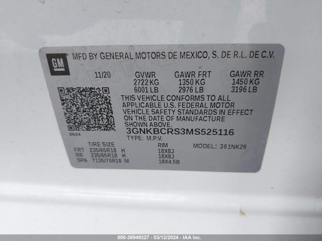 Chevrolet Blazer Fwd 2lt 2021 3GNKBCRS3MS525116 Image 9
