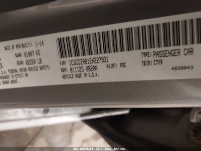 1C3CDZAB1EN227931 Dodge AVENGER SE