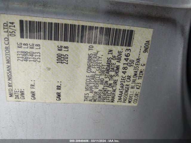 Nissan Maxima 2014 1N4AA5AP1EC481463 Image 31