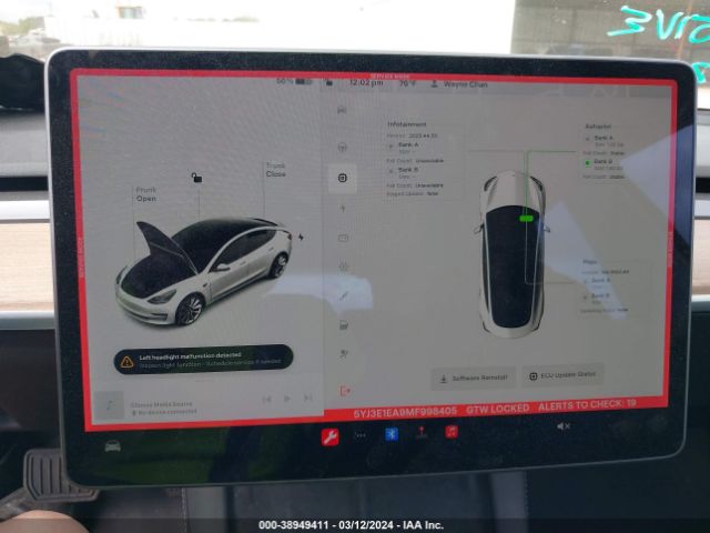 5YJ3E1EA9MF998405 Tesla Model 3 Standard Range Plus Rear-wheel Drive
