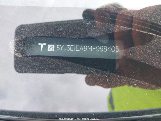 5YJ3E1EA9MF998405 Tesla Model 3 Standard Range Plus Rear-wheel Drive
