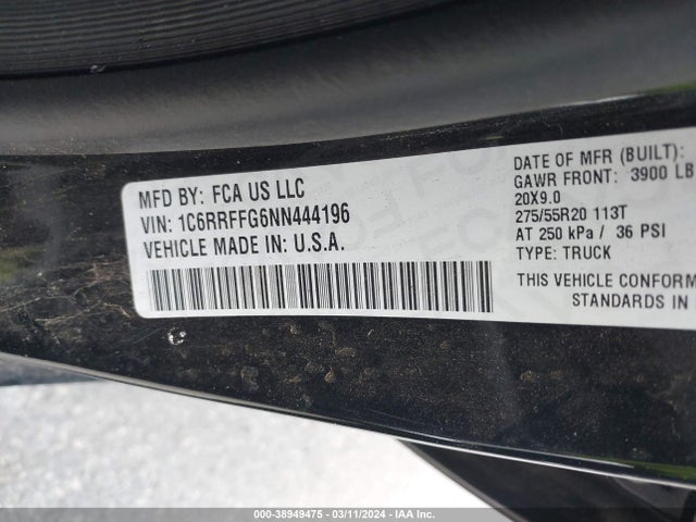 RAM 1500 Lone Star  4x4 5'7 Box 2022 1C6RRFFG6NN444196 Image 9