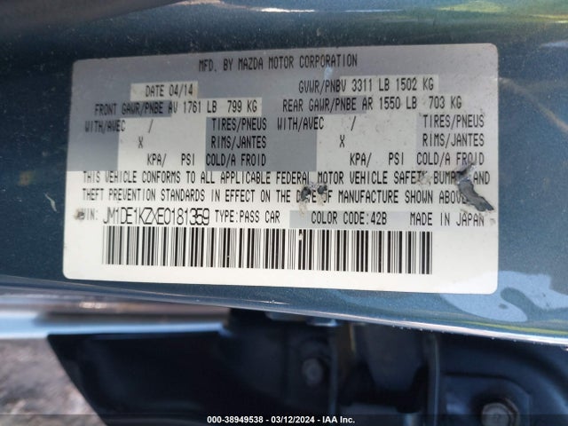 Mazda Mazda2 Sport 2014 JM1DE1KZXE0181359 Image 9