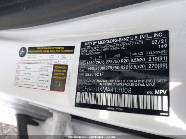 4JGFB4KBXMA413808 Mercedes-Benz Gle 350 4matic