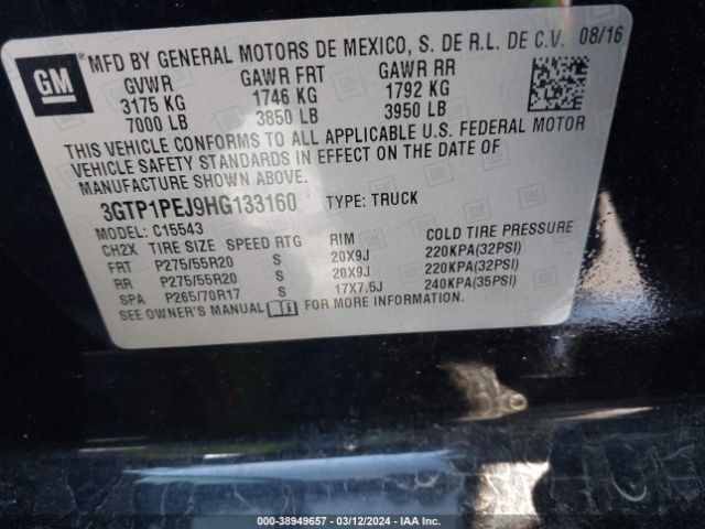 3GTP1PEJ9HG133160 GMC Sierra 1500 Denali