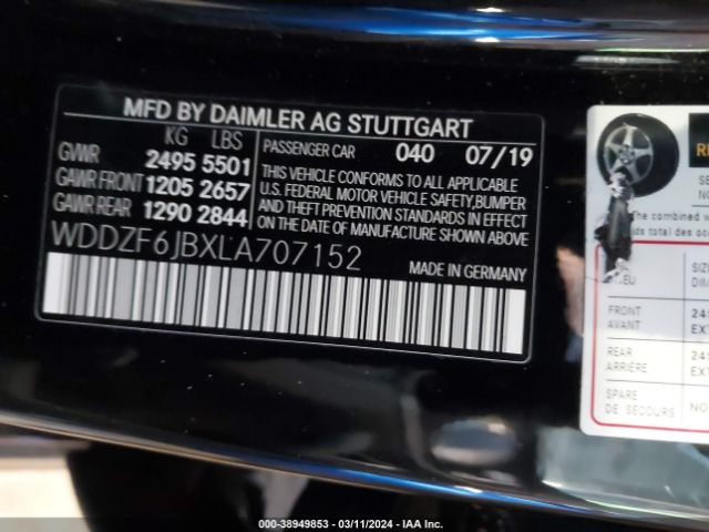 WDDZF6JBXLA707152 Mercedes-Benz E 450 4matic