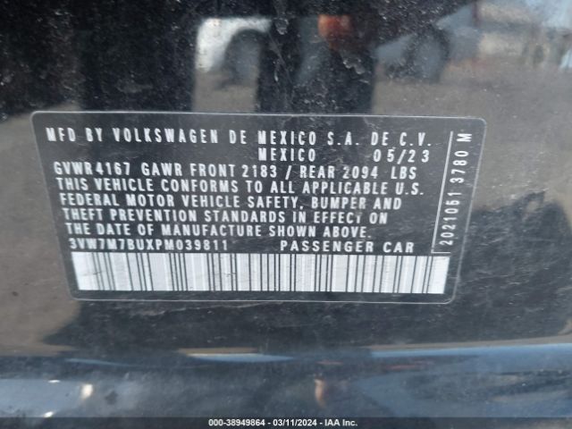3VW7M7BUXPM039811 Volkswagen Jetta 1.5t Se