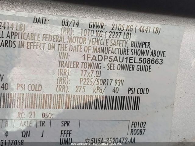 1FADP5AU1EL508663 Ford C-max Hybrid Se