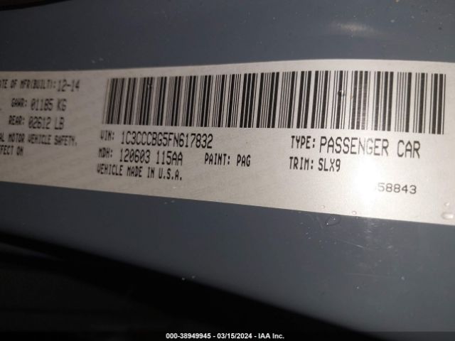 2015 CHRYSLER 200 1C3CCCBG5FN617832 Photo 8