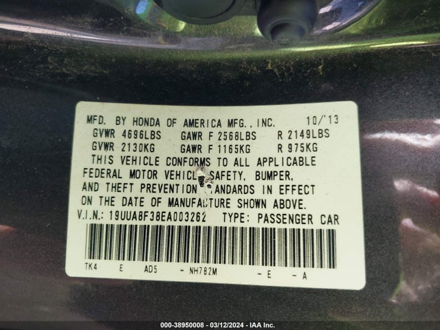Acura Tl 3.5 Special Edition 2014 19UUA8F38EA003262 Image 9