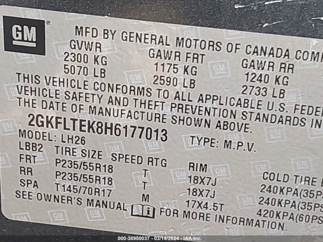 GMC Terrain Sle-2 2017 2GKFLTEK8H6177013 Image 9