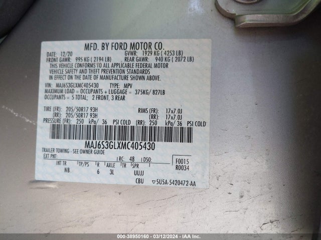 Ford Ecosport Se 2021 MAJ6S3GLXMC405430 Image 9