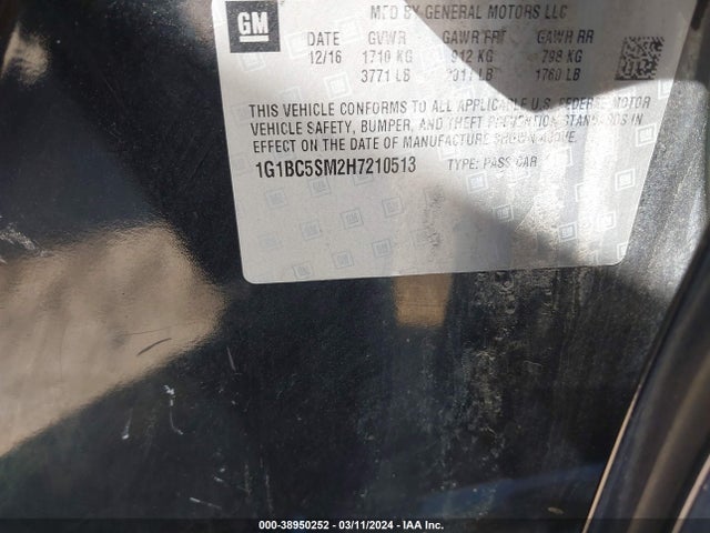 Chevrolet Cruze Ls Auto 2017 1G1BC5SM2H7210513 Image 9