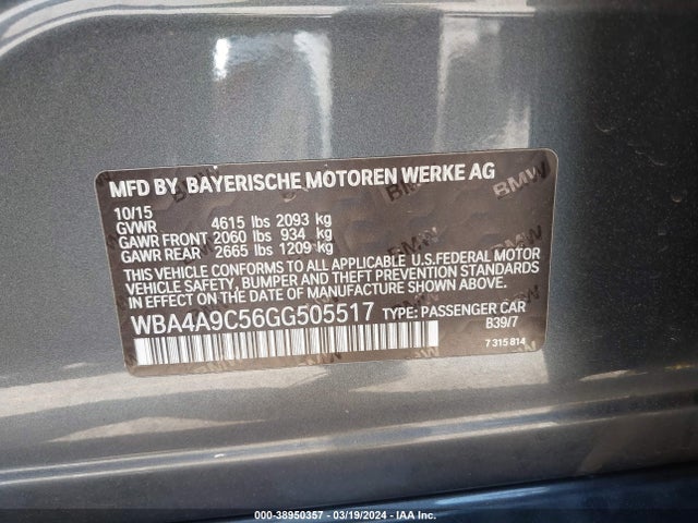 BMW 428i Gran Coupe 2016 WBA4A9C56GG505517 Image 9