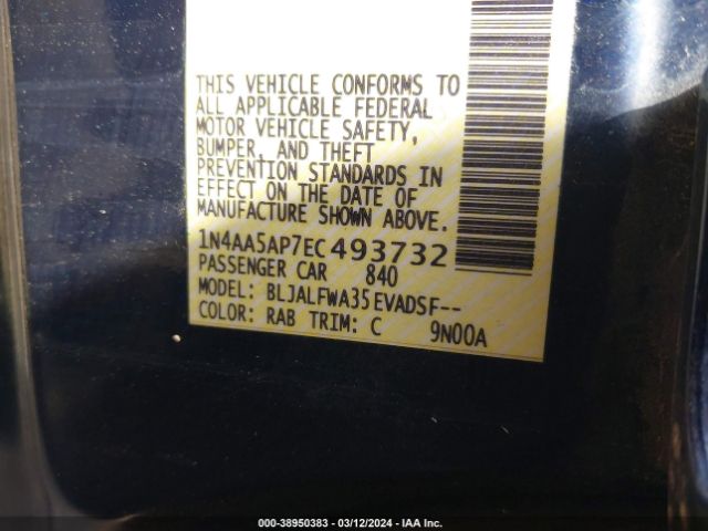 1N4AA5AP7EC493732 Nissan Maxima 3.5 Sv