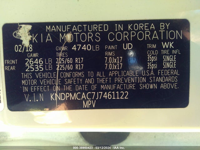 KIA Sportage Lx 2018 KNDPMCAC7J7461122 Image 9