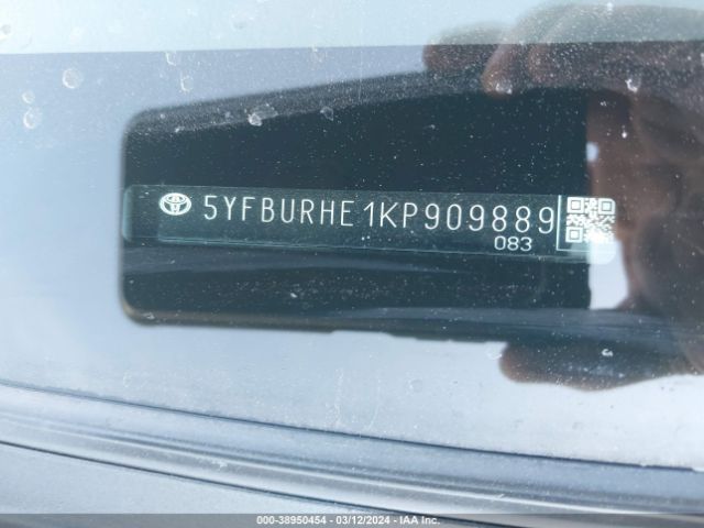 5YFBURHE1KP909889 Toyota Corolla L/le/se/xle/xse