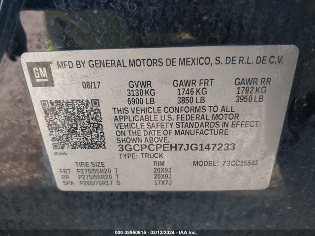 Chevrolet Silverado 1500 Custom 2018 3GCPCPEH7JG147233 Image 9