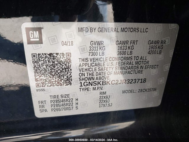 Chevrolet Tahoe Lt 2018 1GNSKBKC2JR323718 Image 9