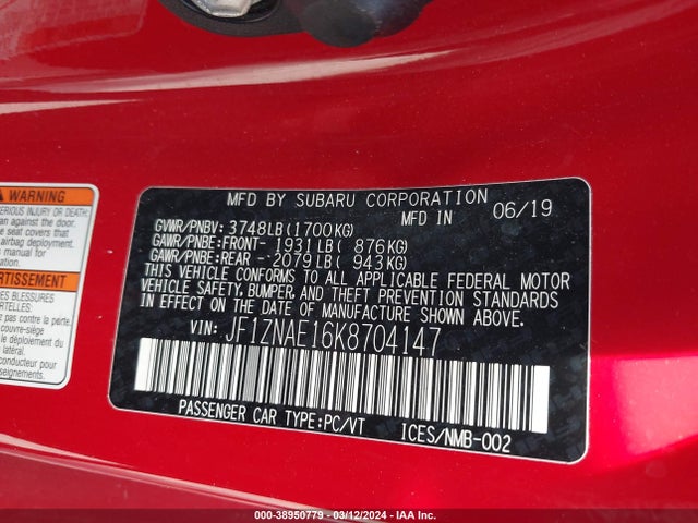 Toyota 86 GT 2019 JF1ZNAE16K8704147 Image 9