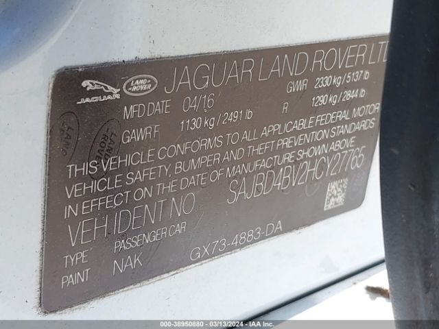 SAJBD4BV2HCY27765 Jaguar Xf 35t Premium