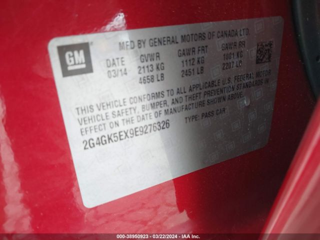 2G4GK5EX9E9276326 Buick Regal Turbo