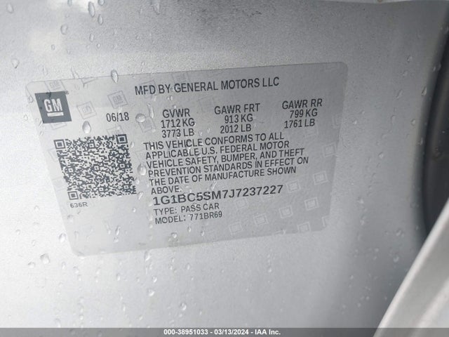 Chevrolet Cruze Ls Auto 2018 1G1BC5SM7J7237227 Image 9