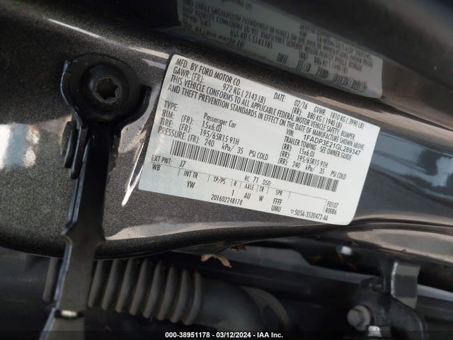 Ford FOCUS S 2016 1FADP3E21GL289347 Image 9