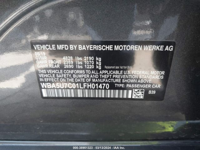 WBA5U7C01LFH01470 BMW 3 Series M340i