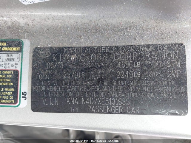 KIA Cadenza Premium 2014 KNALN4D7XE5131635 Image 9